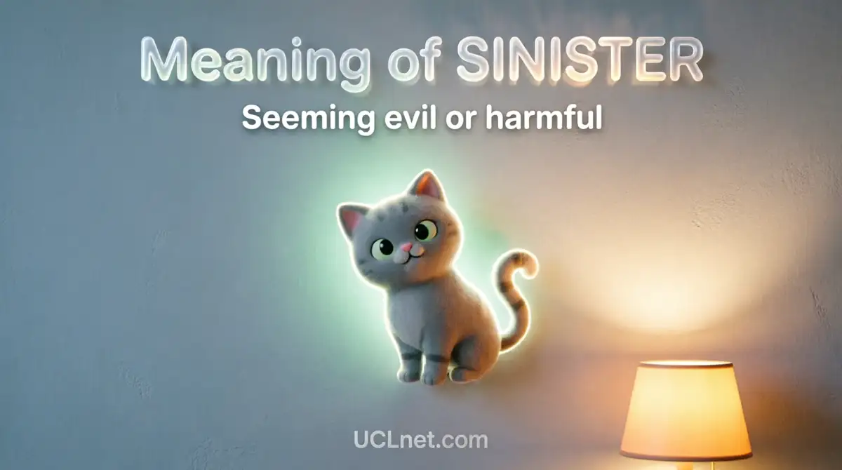 Meaning of sinister for kids - UCLnet.com 3D child friendly infographic explaining the meaning of sinister for kids - UCLnet.com