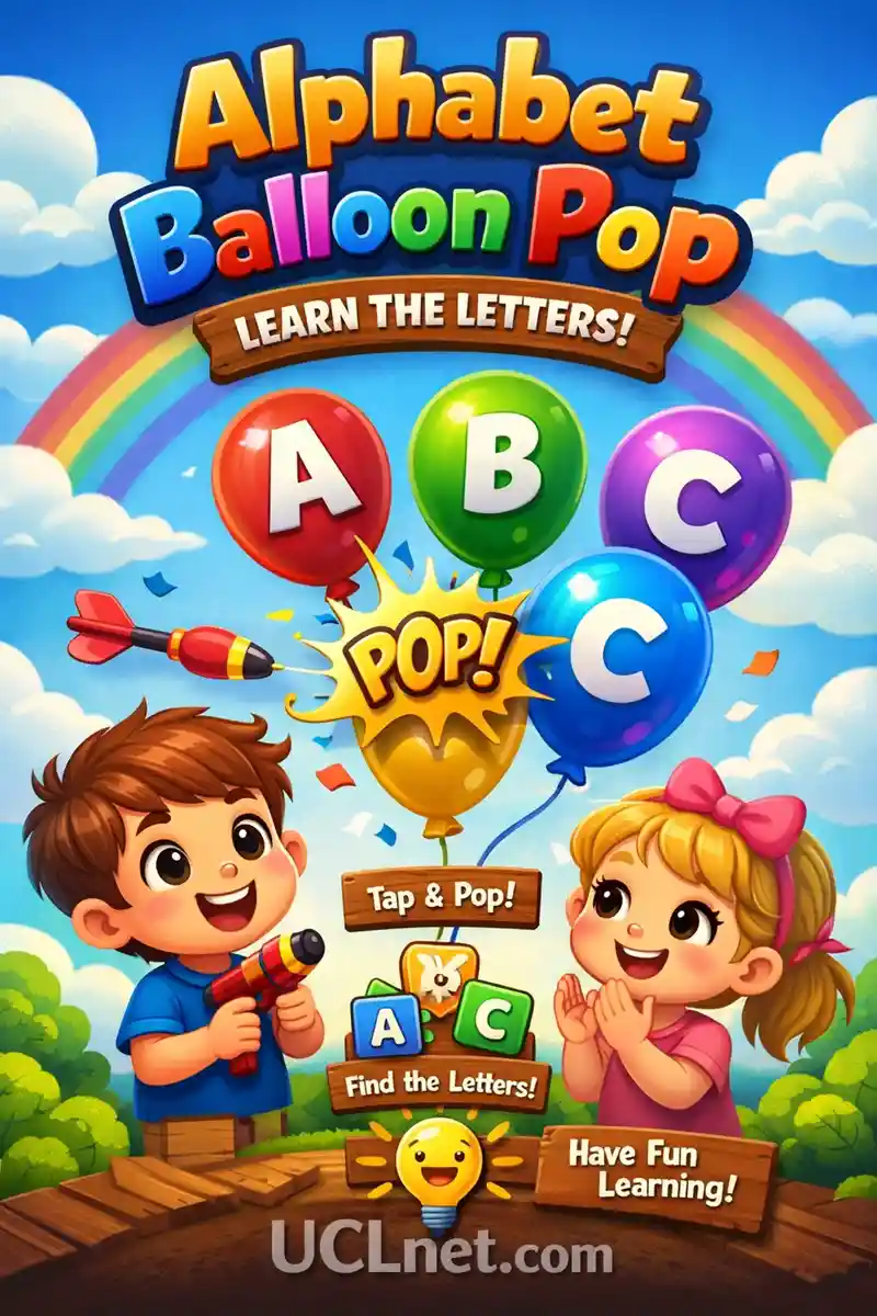 Colorful 3D alphabet balloon pop educational image for kids learning letters – UCLnet.com