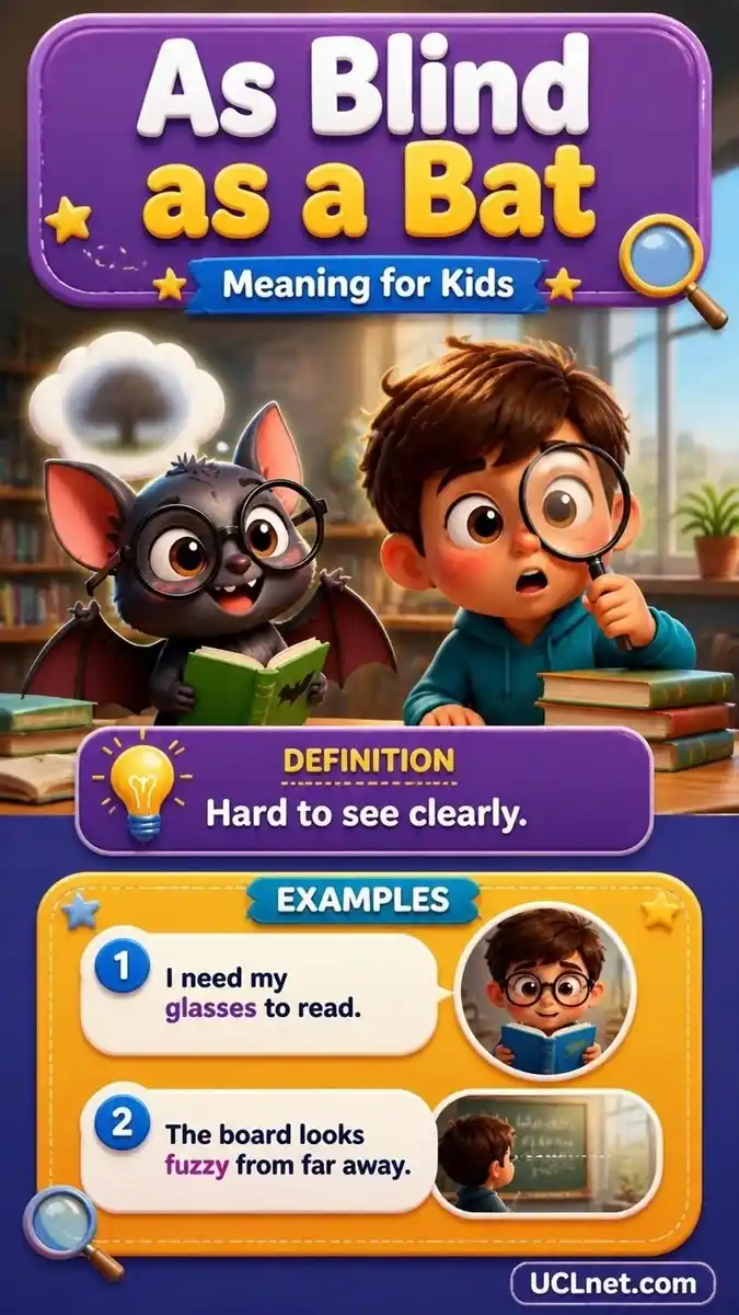 As Blind as a Bat meaning for kids - UCLnet.com As Blind as a Bat meaning for kids infographic - UCLnet.com