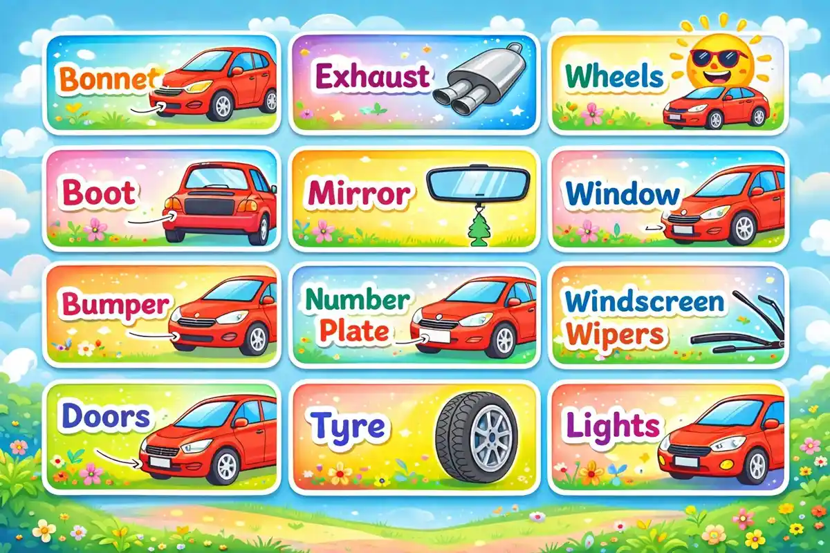 Kids can learn car parts vocabulary easily - UCLnet.com