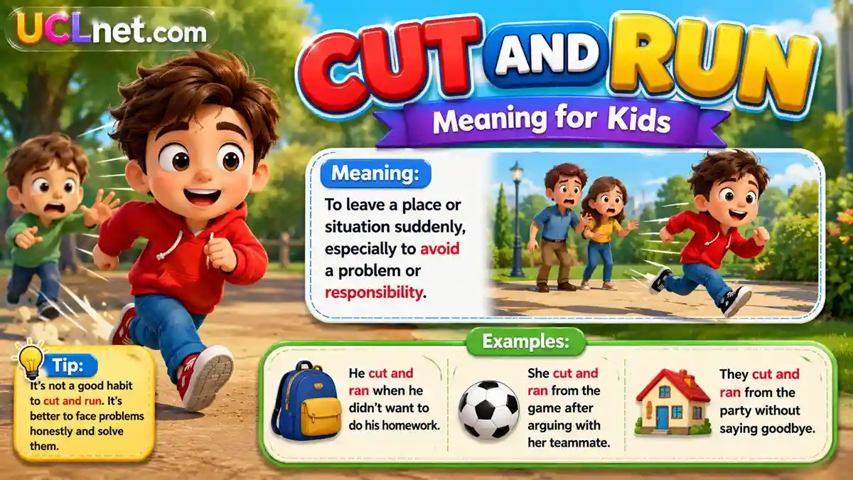 Cut and Run meaning for kids - UCLnet.com Cut and Run meaning for kids explained with simple examples and visuals - UCLnet.com