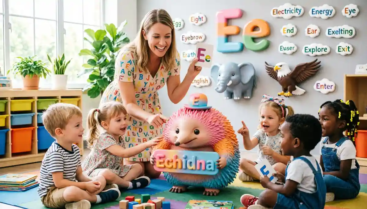 Meet the echidna - perfect for learning letter E in the English Alphabet - UCLnet.com