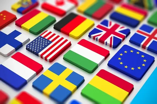 Flags of different languages Translation