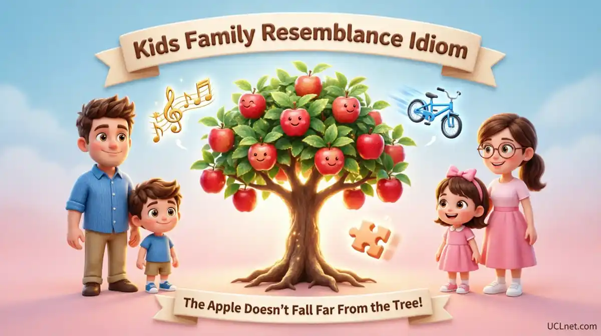 Kids family resemblance idiom infographic - UCLnet.com Kids learning family resemblance idiom the apple doesn't fall far from tree - UCLnet.com