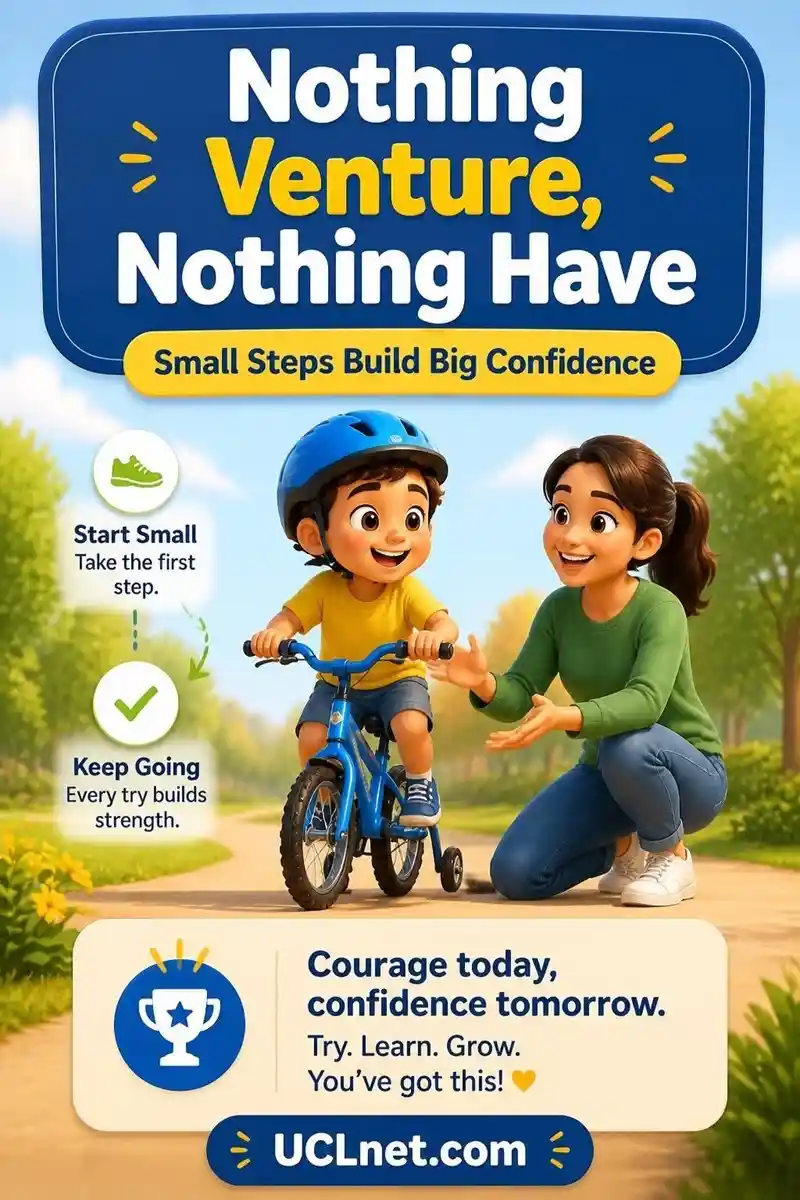 Nothing Venture, Nothing Have kids confidence infographic - UCLnet.com