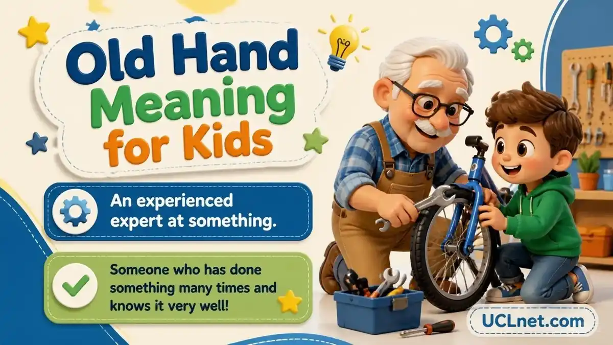 Old Hand Meaning for Kids - UCLnet.com Old Hand Meaning for Kids infographic for UCLnet.com