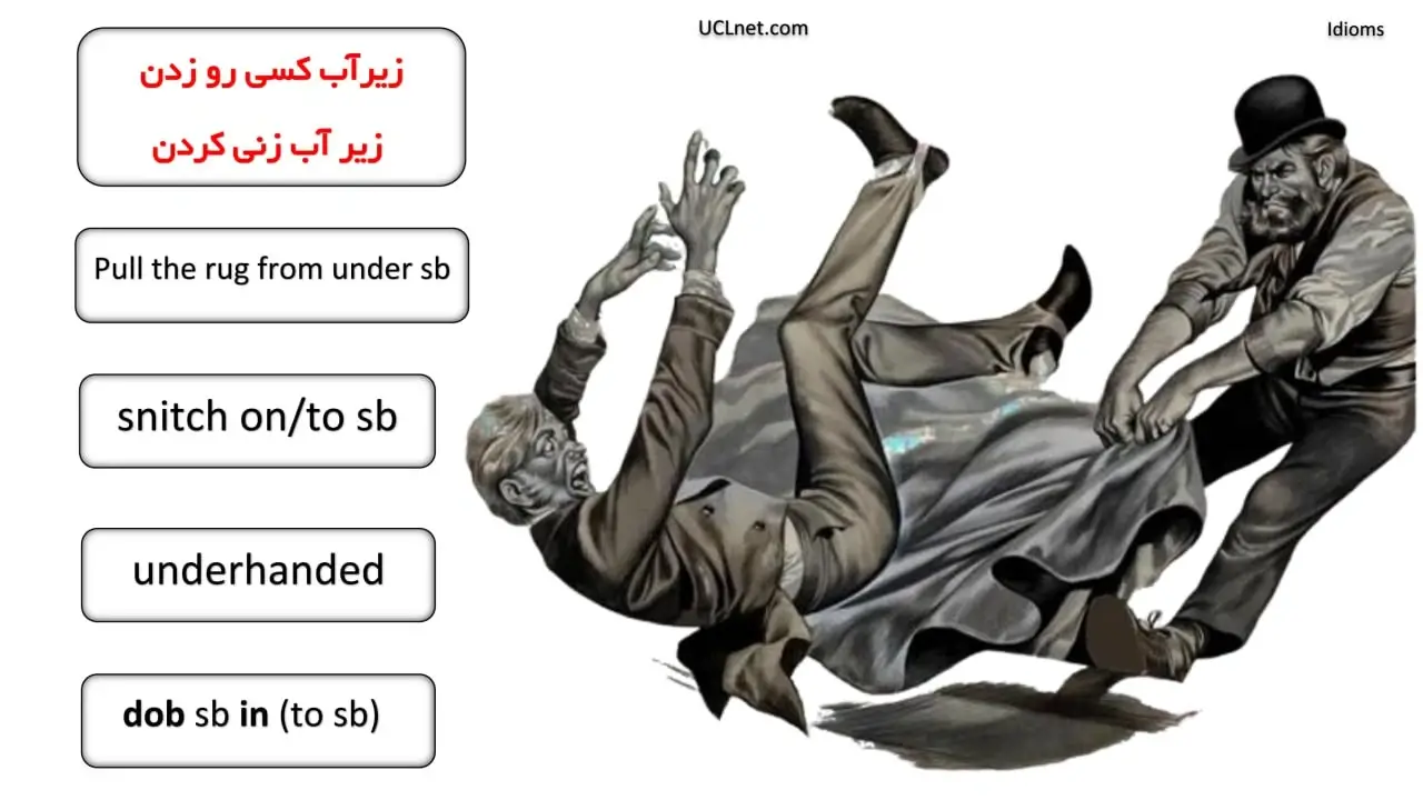 Pull the rug from under somebody—زیرآب زنی یا زیرآب زدن کسی