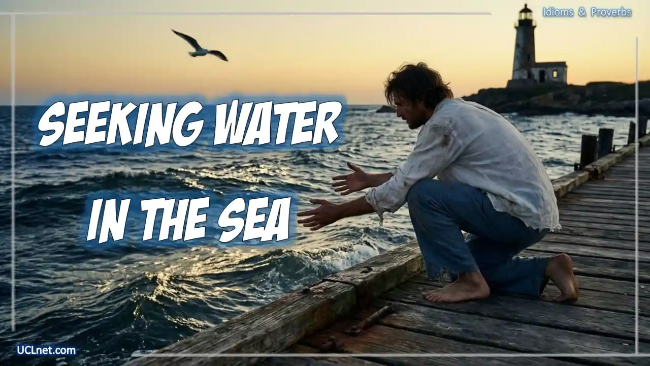 Seeking water in the sea - آب در کوزه و ما تشنه لبان می‌گردیم