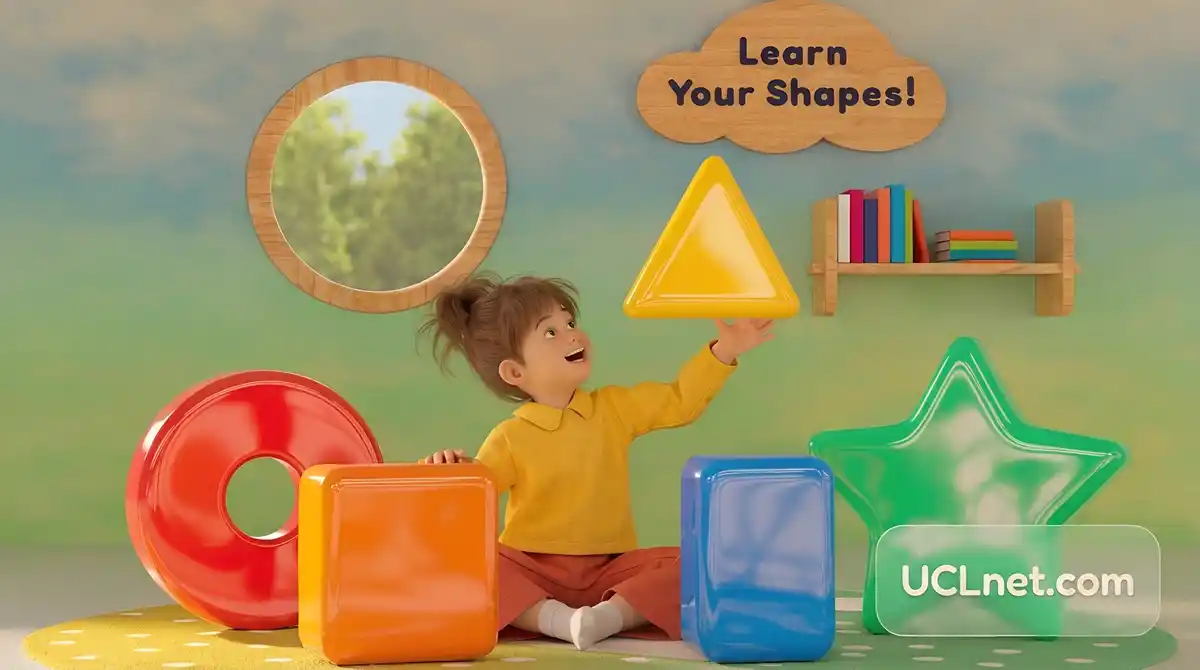 Kids learning shapes with colorful 3D toy blocks – UCLnet.com educational