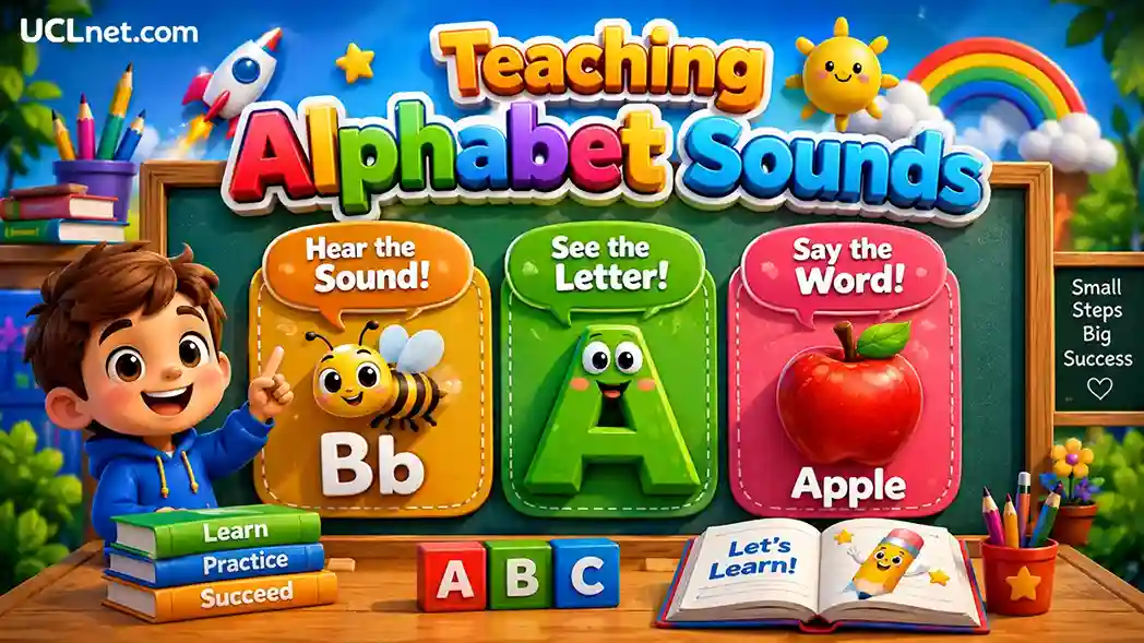 Teaching Numbers to Kids - UCLnet.com Teaching alphabet sounds infographic for kids with colorful 3D learning visuals - UCLnet.com