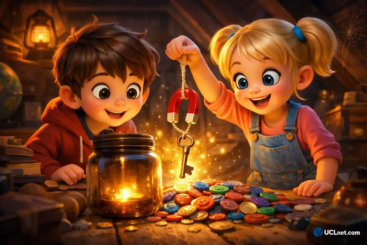 leo-emma-magnet-story- UCLnet.com The Secret Key A Fun Magnet Science Experiment Story for Kids - UCLnet.com