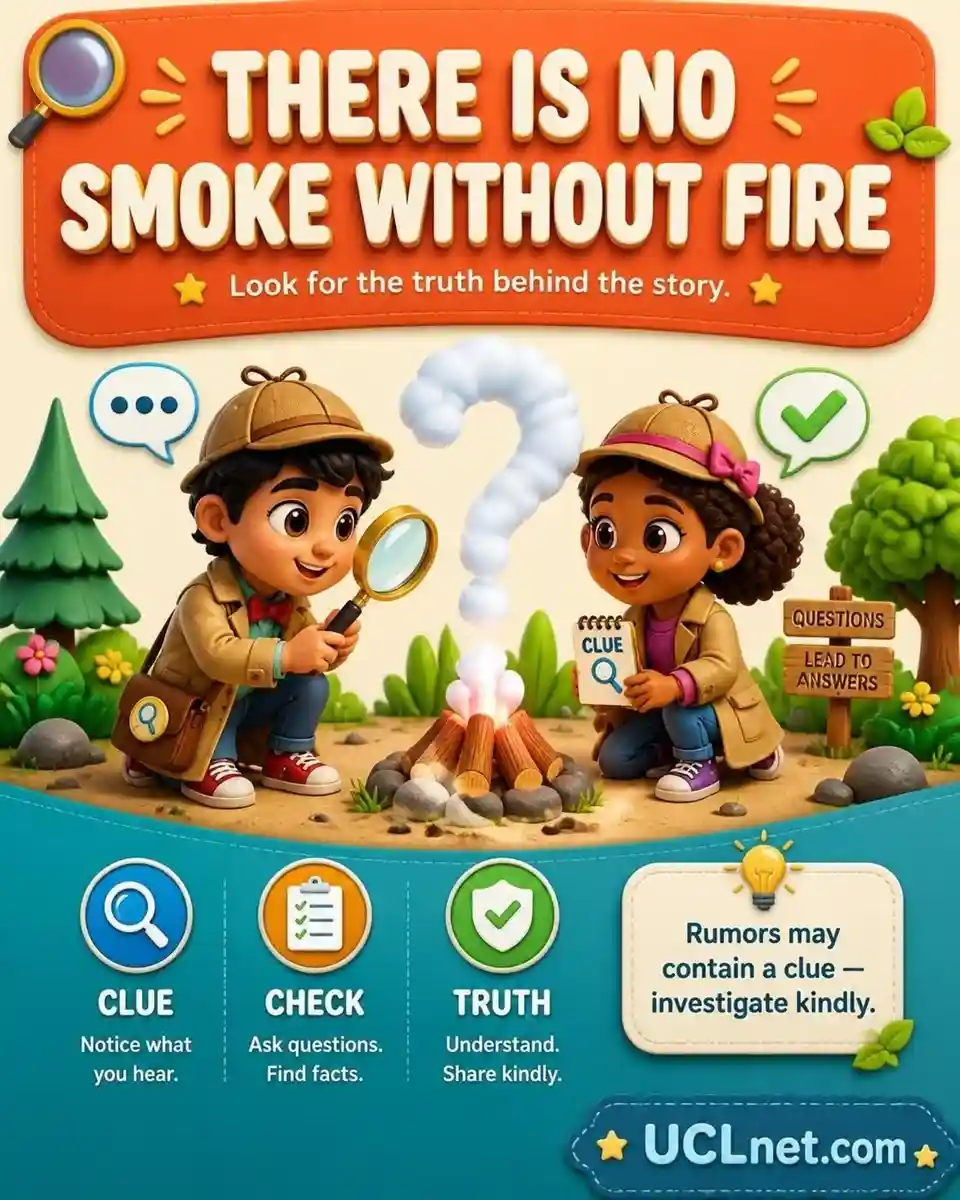 There Is No Smoke Without Fire for Kids - UCLnet.com There Is No Smoke Without Fire proverb for kids: learning truth behind rumors - UCLnet.com