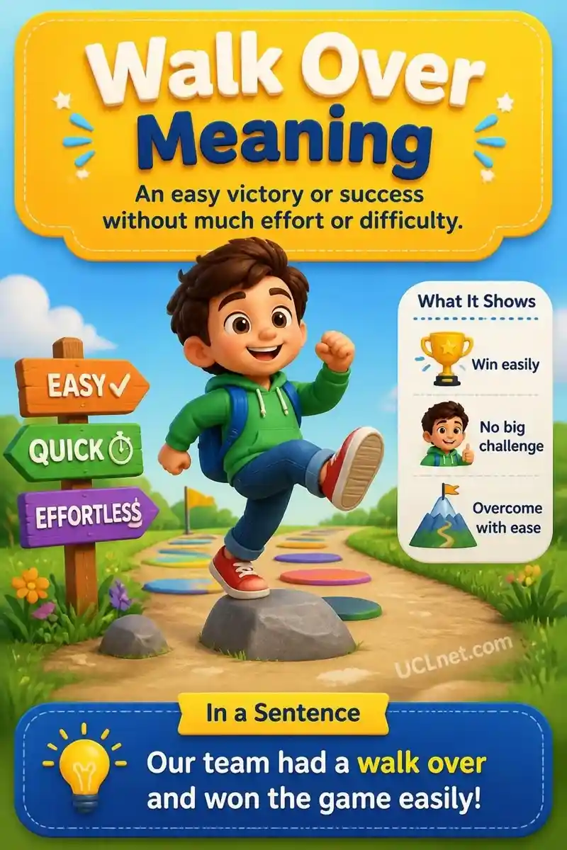 Walk Over Meaning infographic - UCLnet.com Walk Over Meaning infographic for kids - UCLnet.com