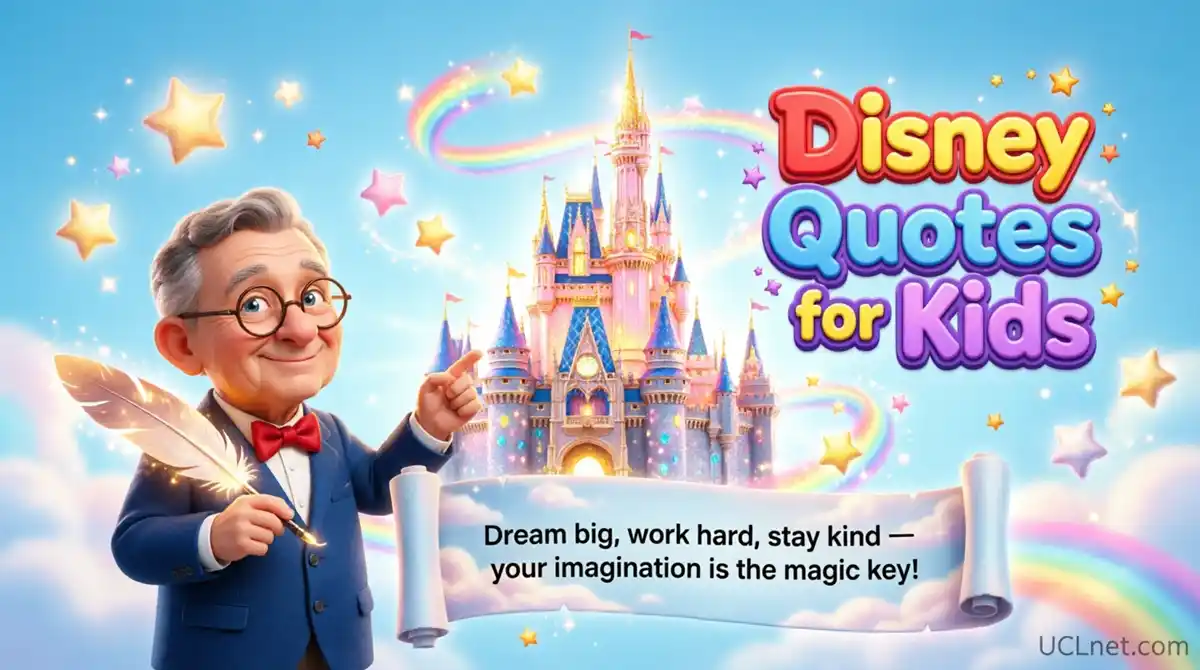 Walt Disney Quotes for Kids - Dream Big and Believe | UCLnet.com Walt Disney Quotes for Kids - Educational 3D infographic with animated Walt Disney, magical castle, and inspirational quotes. UCLnet.com